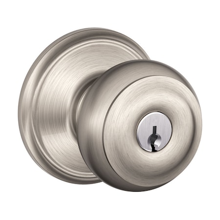 Schlage Schlage Georgian Satin Nickel Entry Door Knob 1-3/4 in. F51VGEO619